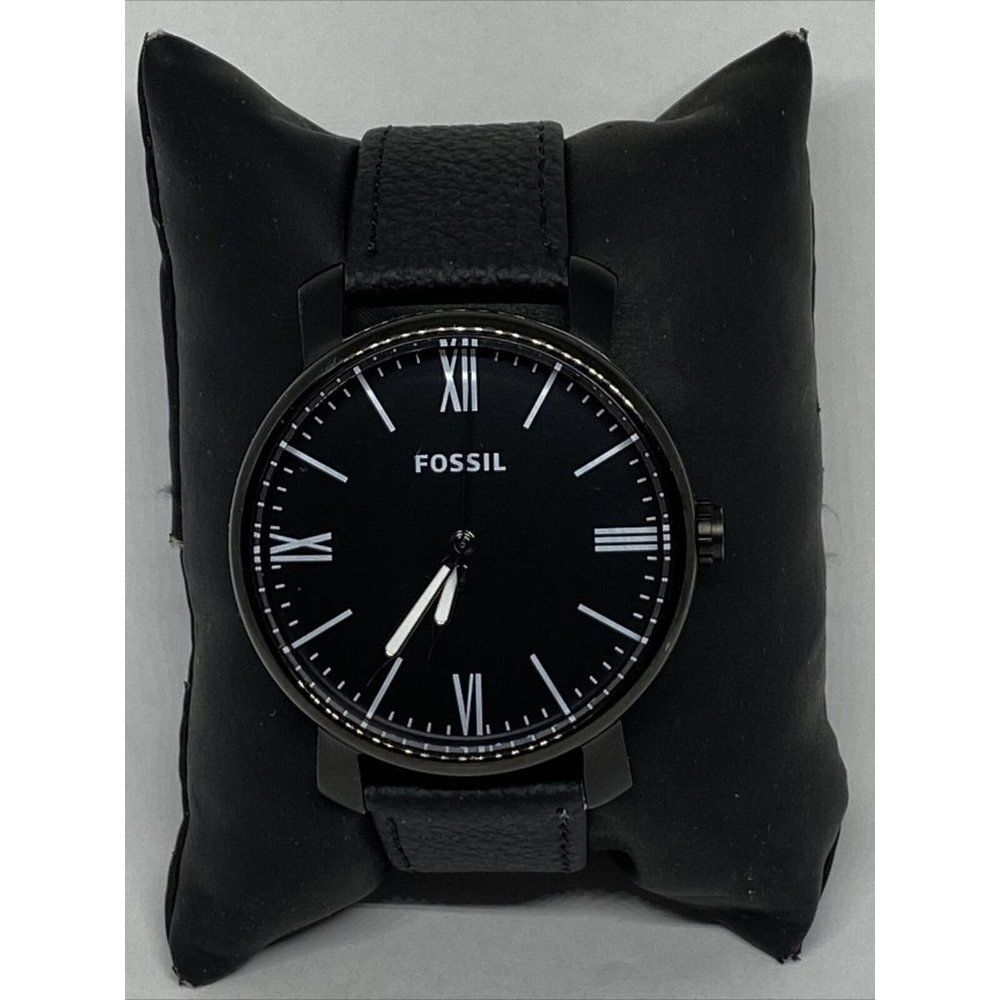 Fossil Rhett BQ2369 Men's Black Leather Analog Dia